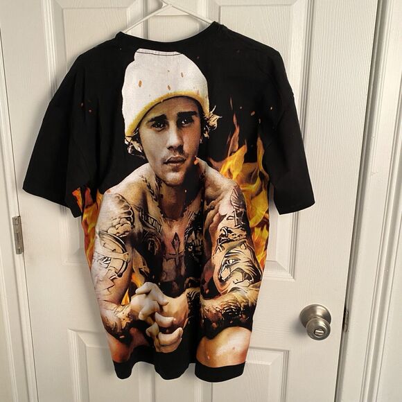 Justin Bieber All Over Print Shirt AOP SIZE Extra LARGE XL Modern Boot - Picture 2 of 9